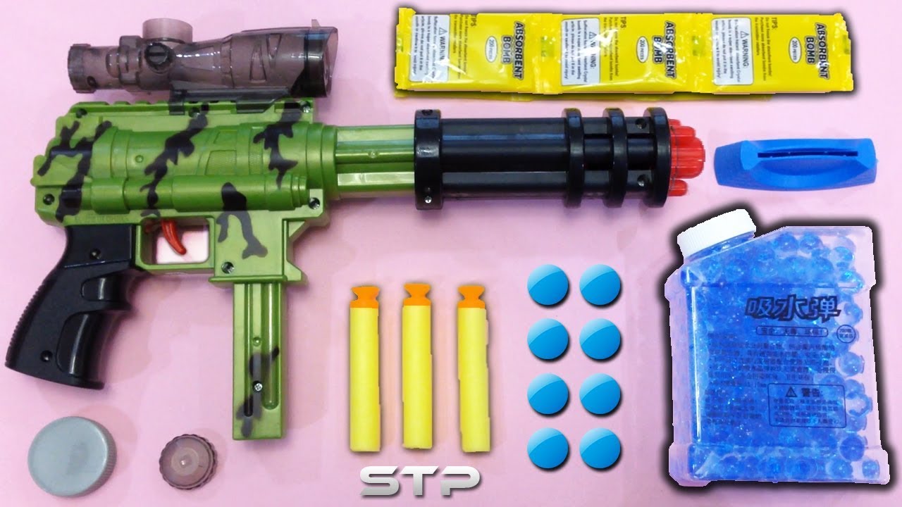 Military Style Air Soft Bullet Gun Toy Water Balls Darts Shooter Koup Super Gatlin Youtube