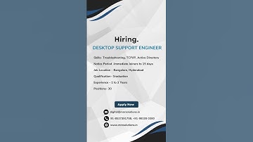 Desktop Support Engineer Jobs L1,L2,L3 | MNR Solutions #desktopsupport #itengineer #systemengineer
