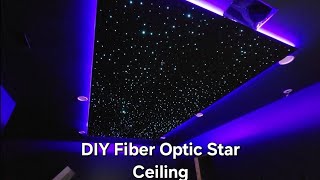 Amazing Fiber Optic Star Ceiling in Home Game Room