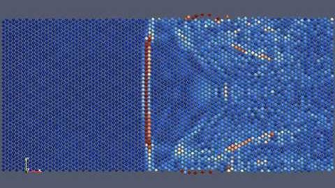 MD Lennard Jones 2D Wave 4000 atoms