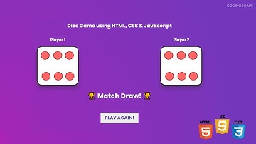 Dice Roll Game | Javascript Dice Roll Game 🎲 with CSS and HTML |  Codingscape