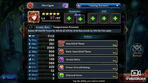 alchemist code gl - bug report - nesha leader skill bug, morrigan memento skin and j+ logo bug
