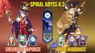 C6 Chevreuse Vaporize & C0 Navia Aggravate | Floor 12 Genshin Impact | 4.3 Spiral Abyss Teams