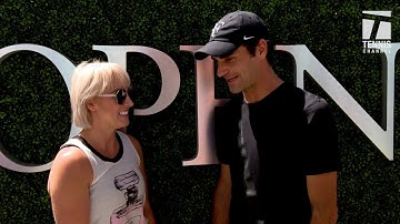 #GameSetMattek Roger Federer 2017 US Open Media Day