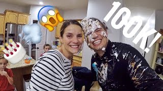 🍰 SURPRISE CAKE TO THE FACE FOR A SHOCKING 100K SUBSCRIBERS! 💯