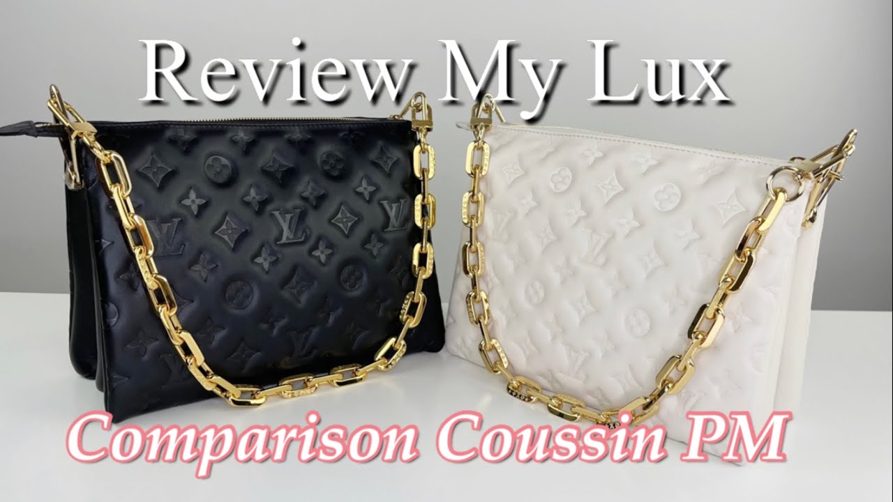 Louis Vuitton Coussin PM Black & White comparison ~ what fits in