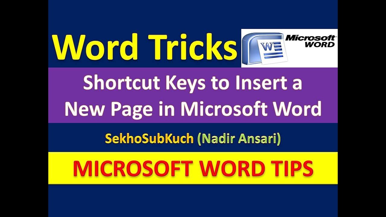 New Page In Word Shortcut