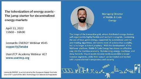 The tokenization of energy assets - The jump starter for decentralized energy markets
