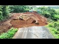 New Update 30% Basic Mountain Road Restoration Use Excavator And Bulldozer Pushing Clearing Dirt