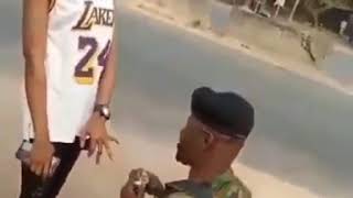 Nigerian Soldier proposes to his girlfriend and she said yes!
