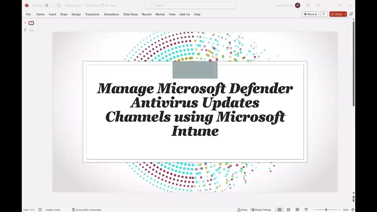 Managing Microsoft Defender AntiVirus Update Channel using Intune YouTube