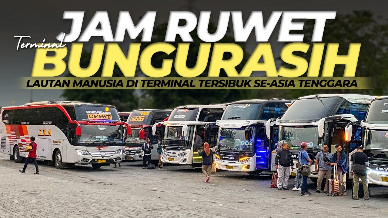 BIKIN EMOSI, SEMUA BUS TERTAHAN DAN REBUTAN JALAN ! Begini Kesibukan Terminal Bungurasih Sore Hari