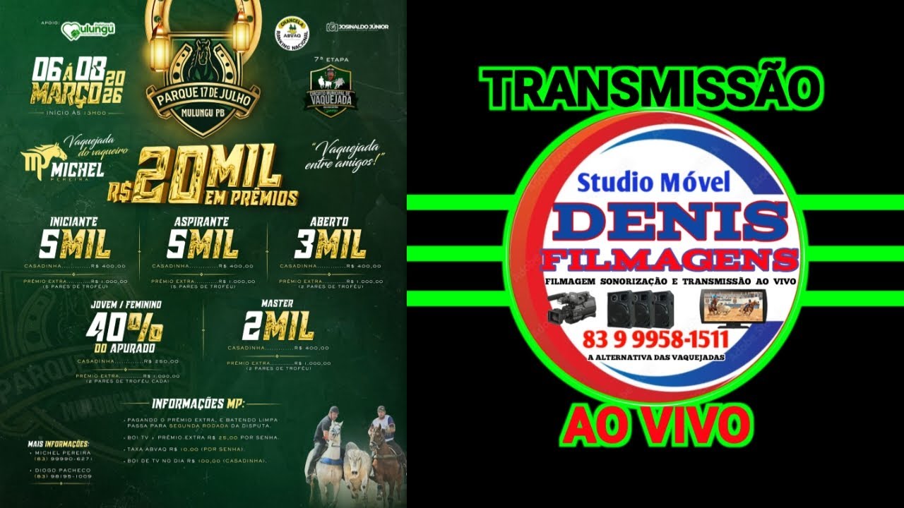 VAQUEJADA AO VIVO NO PARQUE 17 JULHO EM MULUNGU - PB