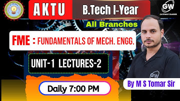 FME Unit-1 Lec-2 🔴B.Tech First Year 📚 Pdf Notes By M S Tomer Sir Gateway Classes AKTU