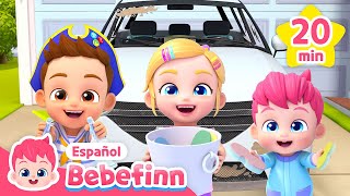 ¡Me Gusta Lavar el Auto con mi Familia!🚗💦 | Canciones Infantiles | Bebefinn en español