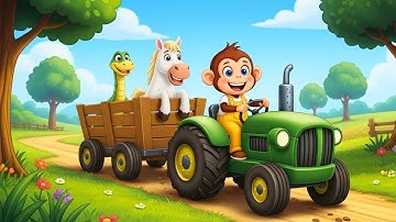 Farm Adventure: Monkey Rescues Horse From Giant Snake | Funny Monkey Kids