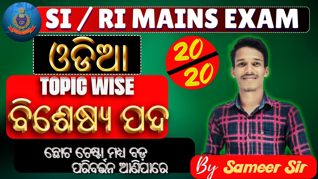 SI//RI Mains Practice (ବିଶେଷ୍ୟ ପଦ) ALL Type ODIA  MCQ's || #ri #osssc #ossc #rimains