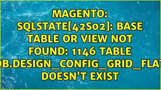 SQLSTATE[42S02]: Base table