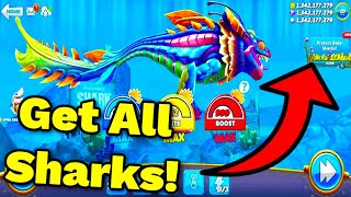 Hungry Shark World Unlimited Pearls and Gems - How I Got All Sharks (Megalodon & Mecha Sharkjira) screenshot 5