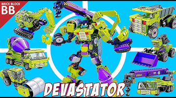 LEGO Combiner Devastator ⚡️ Unboxing Speed Build How to make a Robot Transformers 4in1 Sembo 103274