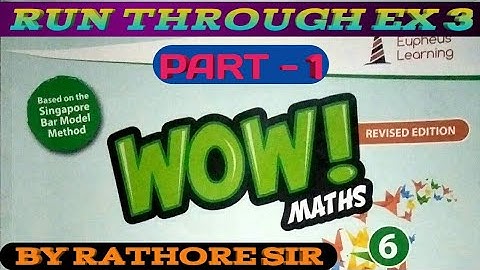 RUN THROUGH EXERCISE 3 CLASS 6 WOW MATHS SOLUTIONS