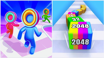Jelly Run 2048 vs Layer Man 3D Run Gameplay Walkthrough