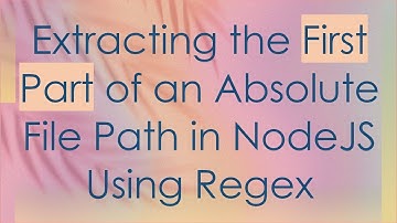 Extracting the First Part of an Absolute File Path in NodeJS Using Regex