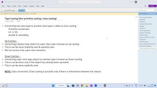 Java Training OOPS - TypeCasting NonPrimitive Theory Profile