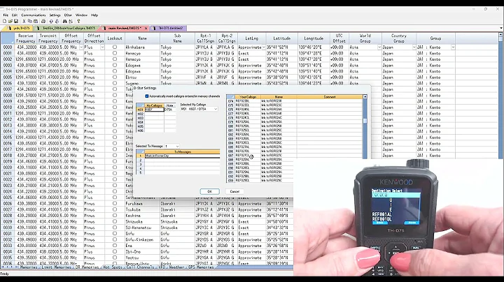Managing the Your Callsigns list for DStar activities.