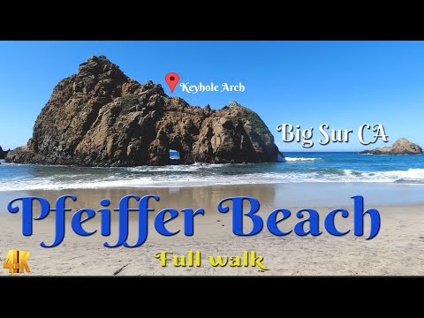 Pfeiffer Beach + Keyhole Arch   full walk in Big Sur CA in 4K