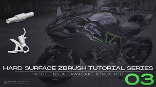 Hard Surface ZBrush Tutorial Series // Modeling A Kawasaki Ninja H2R // 03