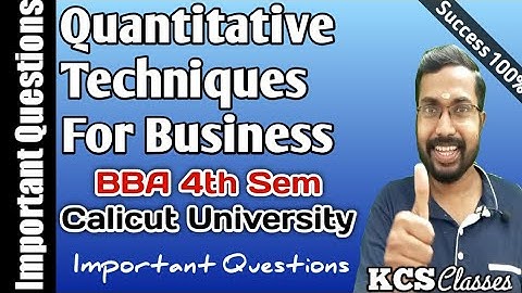 Quantitative Techniques For Business|BBA 4th Semester|Calicut University