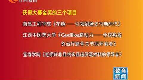 江西教育電視台：第五屆中國「互聯網＋」大學生創新創業大賽落幕 江西高校獲3金17銀49銅 - 天天要聞