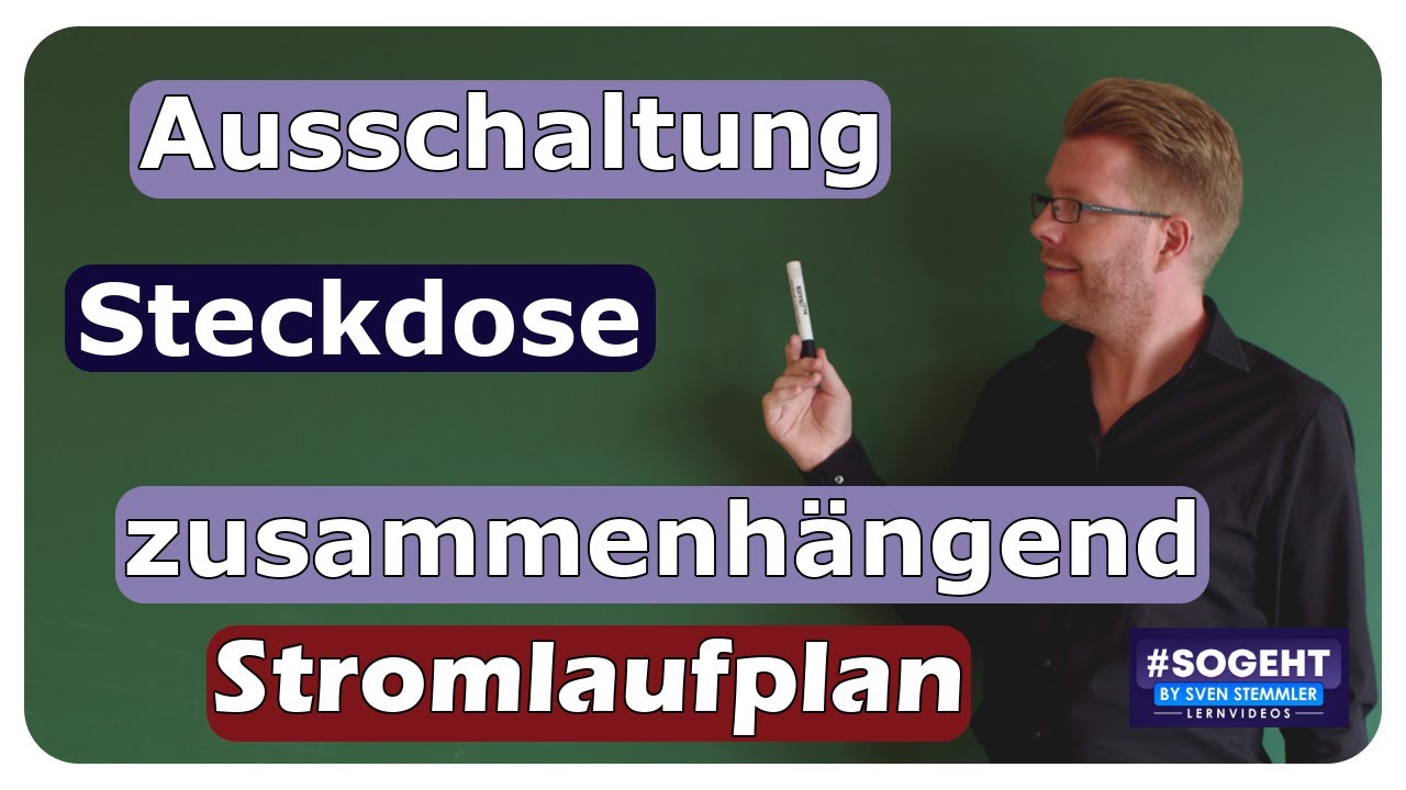 Vorschaubild zum Lernvideo "Ausschaltung mit Schuko-Steckdose - Stromlaufplan, zusammenhängend - einfach und anschaulich erklärt"
