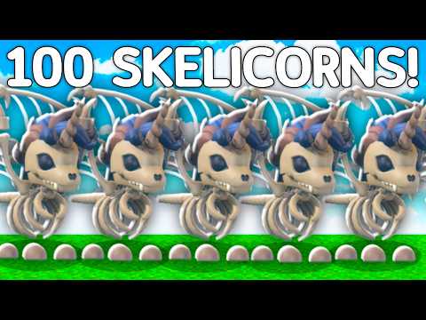 Trading 100 SKELICORNS In Adopt Me Halloween Update
