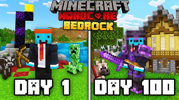 I Survived 100 Days in BEDROCK Minecraft Hardcore!