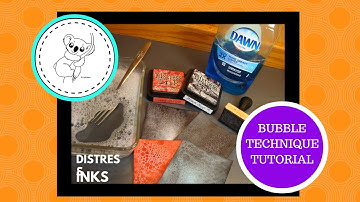 Tim Holtz Distress Ink technique Bubble technique TUTORIAL