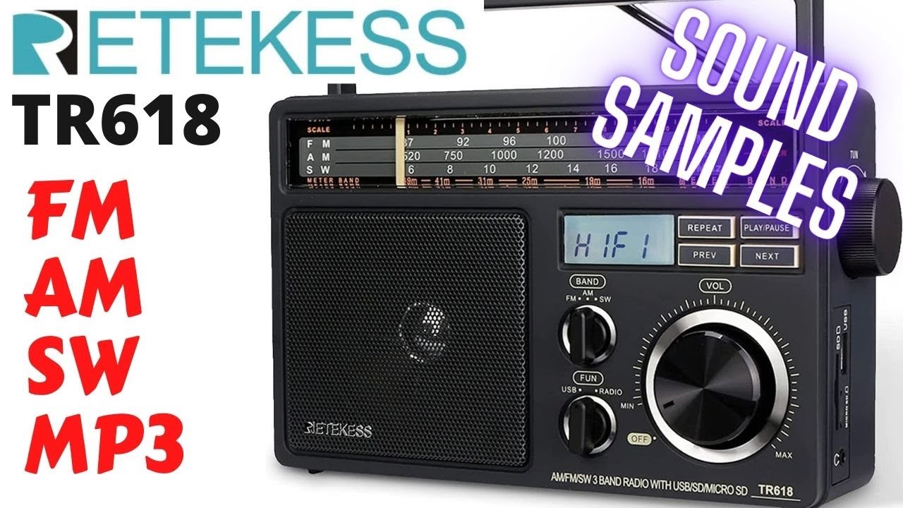 Retekess TR618 Poste Radio Portable, Radio Pile et Secteur