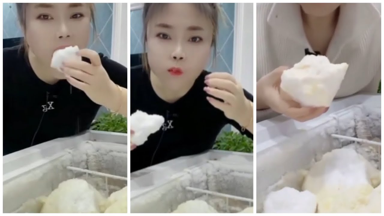 FREEZER FROST | EATING ICE .asmr iceeating #freezerfrost #iceeating