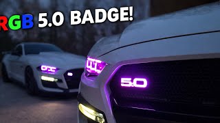 INSTALLING LED RGB 5.0 GRILLE BADGE ON MY MUSTANG