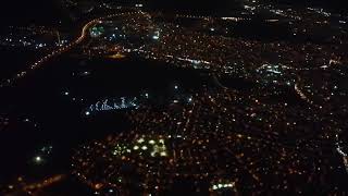 Adnan Menderes Havalimanında İzmirin Uçaktan Gece Görünümü