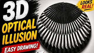 Amazing 3D Optical Illusion Drawing 😱 Easy Trick Art Tutorial