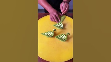 Thumbnail of cara membuat angsa dari mentimun. subscribe ya #shorts #vegetables  #garnish #fruitcarving #viral