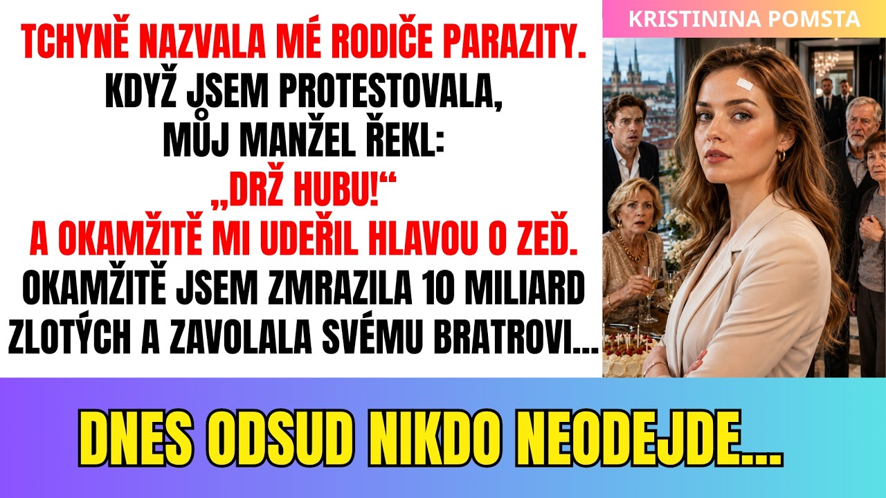 Stála jsem před celou svou rodinou s krví stékající po tváři, a jeho matka se jen chladně usmála: „Dobře jí tak.“ Tři roky jsem snášela ponižování, facky a výčitky, jen abych Petrovi dokázala, že...