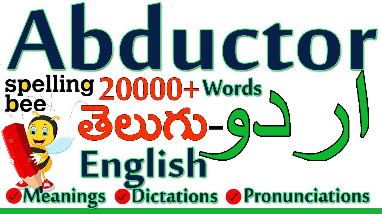 Abductor meaning definition or means in Urdu Telugu and English اردو