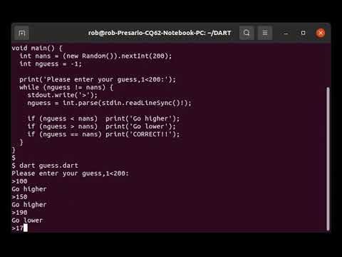 Dart Program - "Guess the Number"