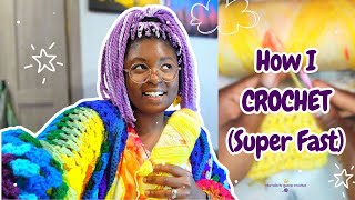 How I Crochet So Fast (it's a dance) ~ 🧶 how I hold my hook and yarn