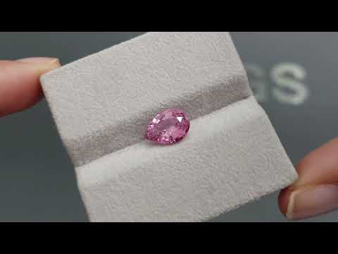 Pink-purple spinel from Tajikistan in pear cut 2.17 carats Video  № 2