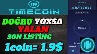 TİMECOİN MİNİNG REAL YOXSA SAXTA!! MİNİNG EDƏRƏK PUL QAZAN | İnternetden pul qazanmaq