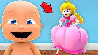 Baby Meets PRINCESS PEACH!